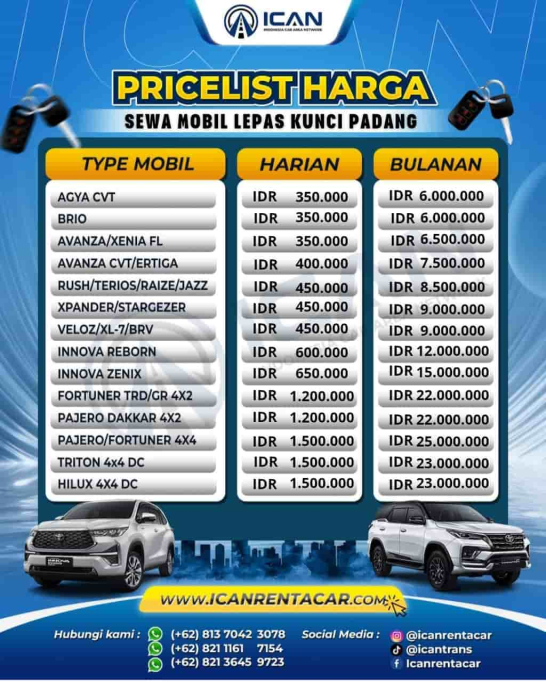 pricelist-sewa-mobil-lepas-kunci-padang